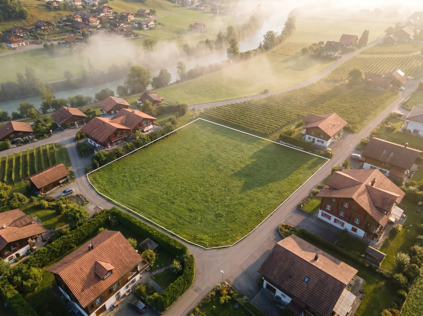 Terreno construível no Valais, limites cadastrais